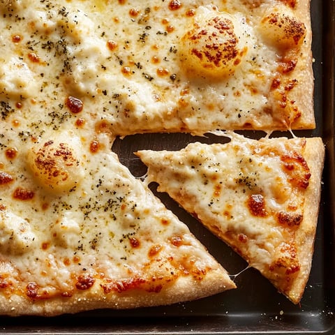 Eine halbe Pizza mit Eiern auf einem Teller.