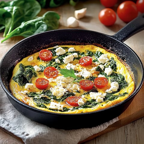 Eine Schüssel mit einer Mischung aus Spinat, Tomaten und Käse.