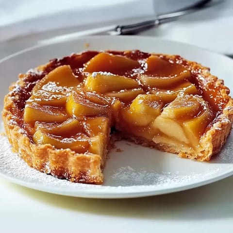 Ein Stück Apfelkuchen auf einem weißen Teller.