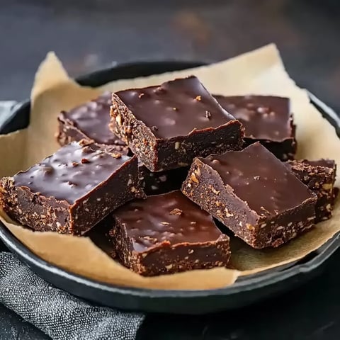 Eine Schüssel mit sechs Stücken von Chocolate Brownie mit Nüssen und Walnüssen.