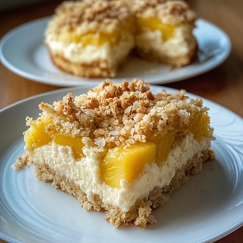 Ein Stück Kuchen auf einem weißen Teller.