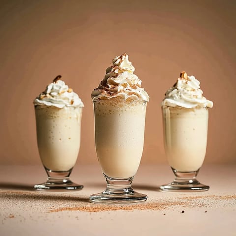 Drei Gläser mit Eiscreme und Walnussstreusel.