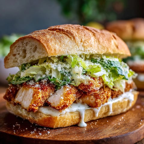 A knuspriges Hähnchen Caesar Sandwich.