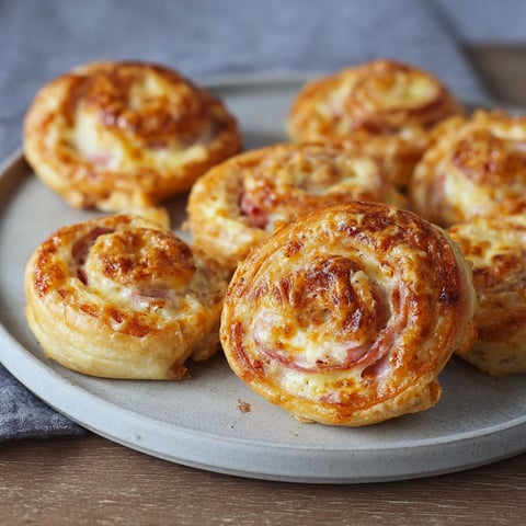 Schinken Kaese Schnecken Blaetterteig