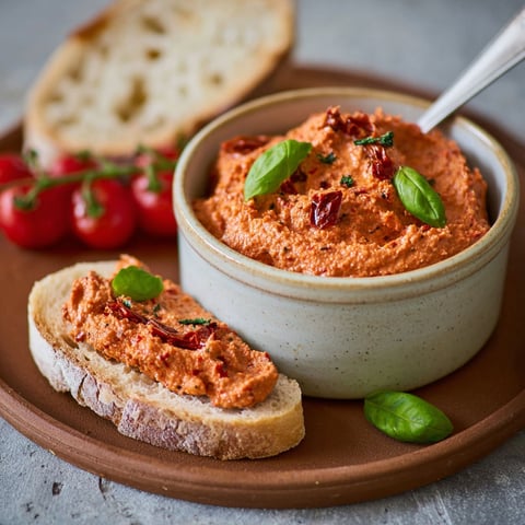 A bowl of red tomatoes with basil on top.