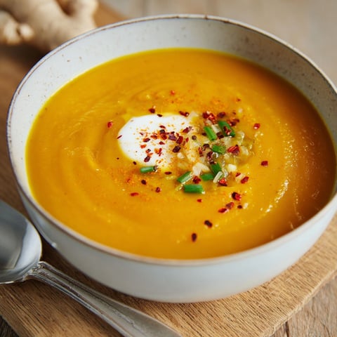 A bowl of soup with a spoon in it.