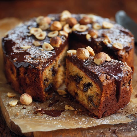 A slice of chocolate cake with nuts on top.