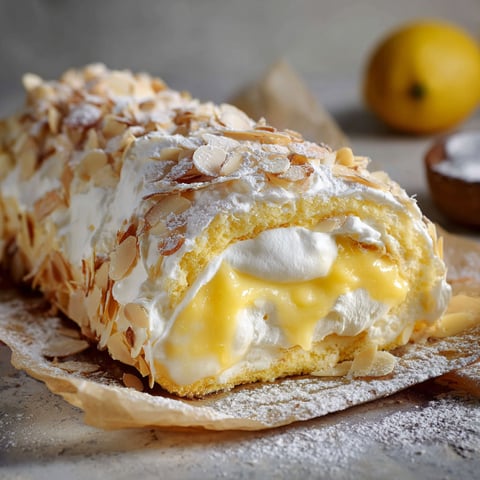 A pastry with a lemon on top.