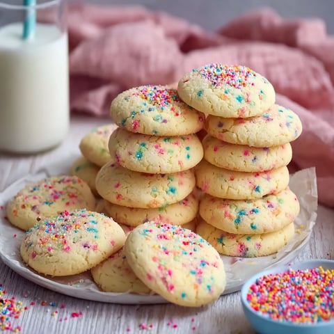 A stack of colorful cookies.