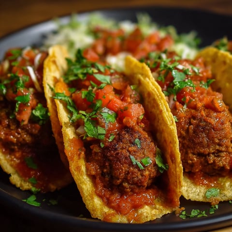 A plate of tacos with meat and tomatoes.