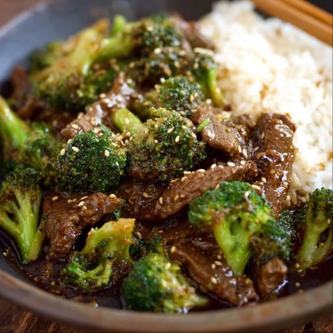 A bowl of Chinese beef and broccoli.
