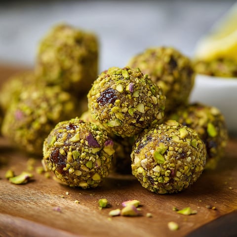 A bowl of pistachio energy balls.