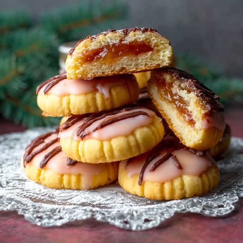 A stack of Punschkekserl cookies.