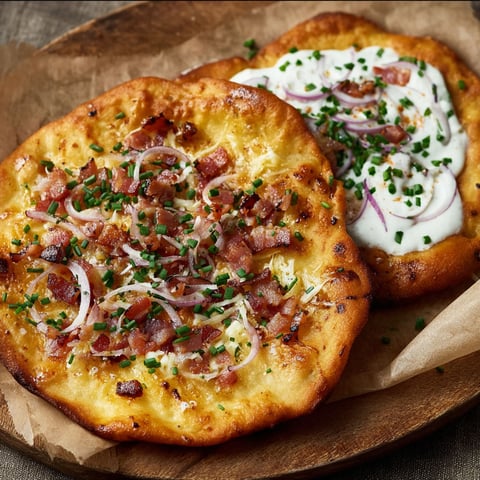 Two pieces of bacon pizza on a wooden board.