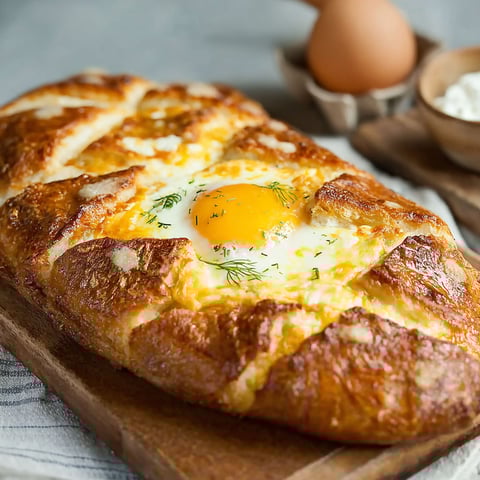 A Georgian bread with cheese and egg.