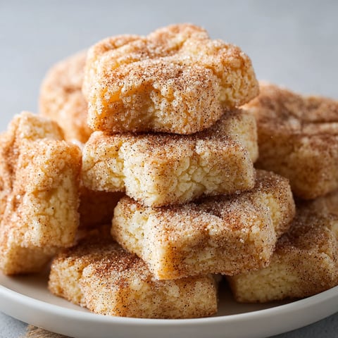 A stack of sugar coated cake squares.