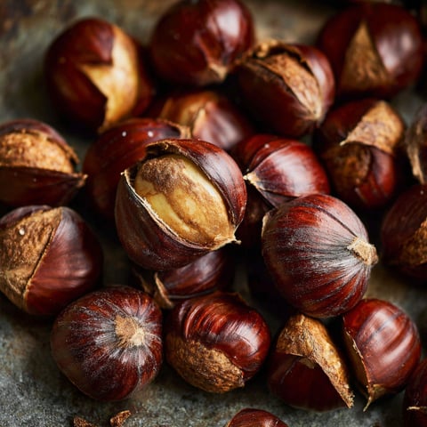 A pile of marronen rösten.