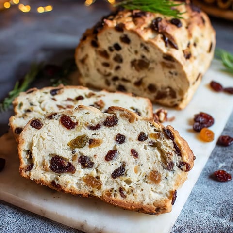 A loaf of bread with raisins and nuts.