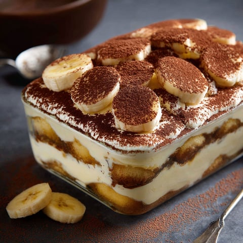 A dessert made with bananas and chocolate.