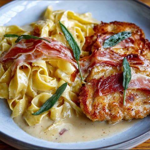 A plate of food with chicken and pasta.