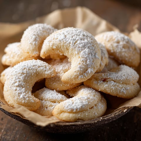 A bowl of powdered sugar covered cookies.