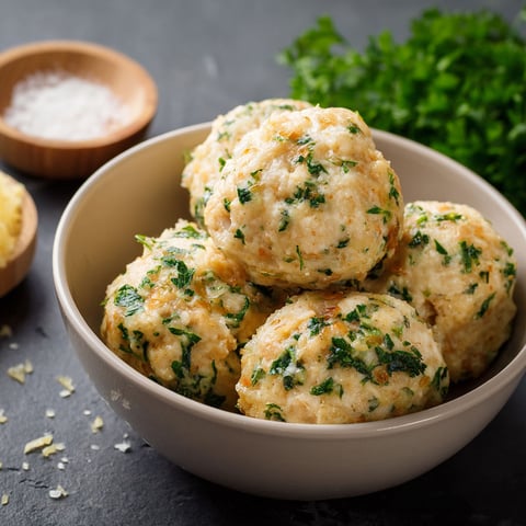 A bowl of Klassische Semmelknödel.