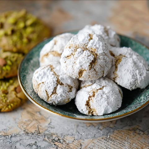 A plate of Amaretti cookies.