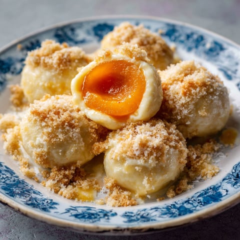 A plate of Marillenknödel.
