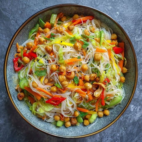 A bowl of Asian noodle salad.