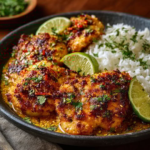 A bowl of food with rice and chicken.
