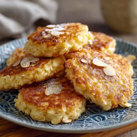A plate of quark pancakes with nuts on top.