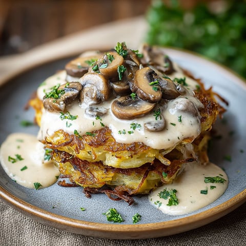 A plate of food with mushrooms on top.