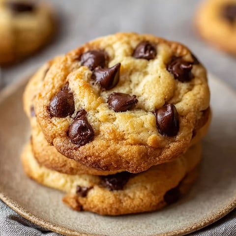 A plate of chocolate chip cookies.