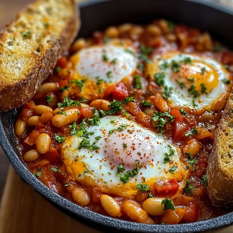 A bowl of Spanish beans and eggs.