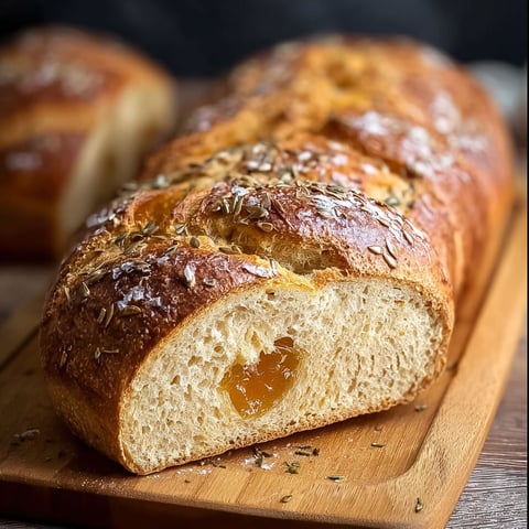 A loaf of bread with a slice cut out.
