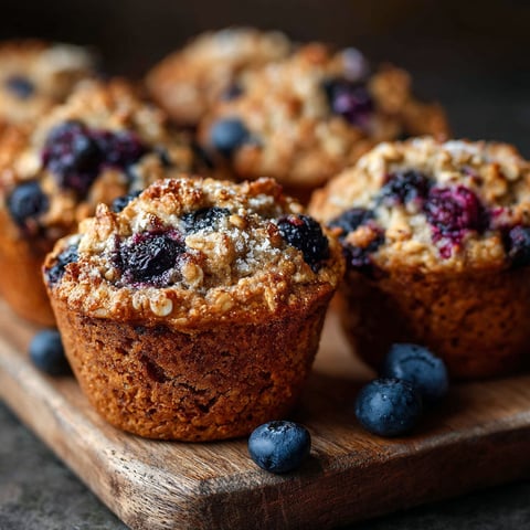 A plate of muffins with blueberries on top.