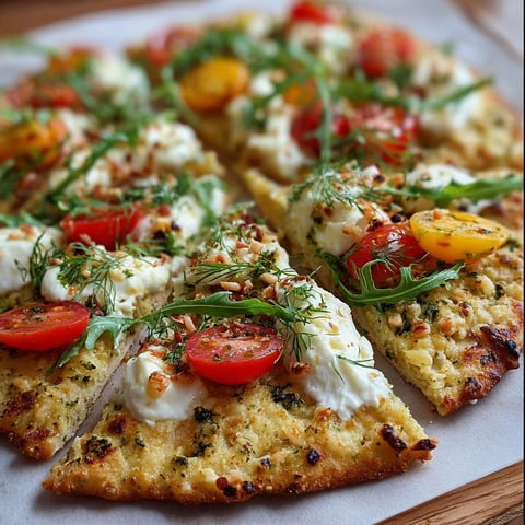 A pizza with tomatoes and cheese.